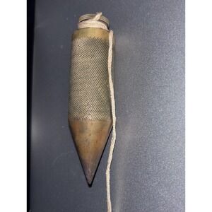 Vintage Brass Screw Top Plumb Bob Surveyors‎ Carpenters Tool - Knurled